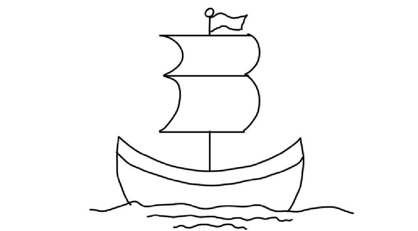 帆船简笔画 几笔学会画帆船