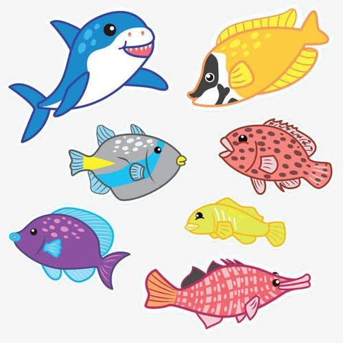 鱼简笔画 卡通图片 彩色