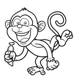 猴子动物可爱简笔画超萌