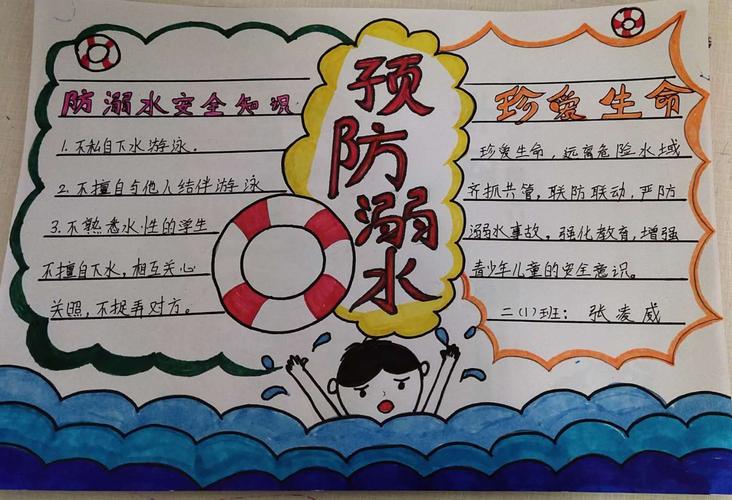 最好的挽救就是预防——清丰县和义路小学二一班防溺水手抄报展示