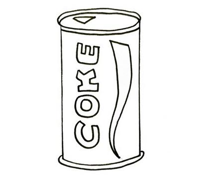 可口可乐简笔画图片易拉罐