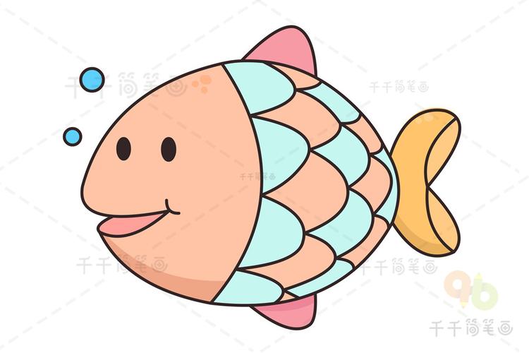 简笔画鱼的画法最简单彩色
