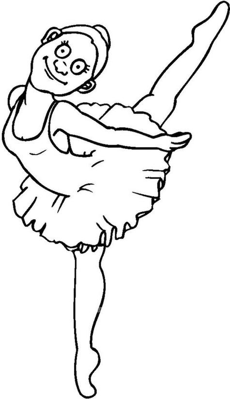 跳芭蕾的黑白女孩简笔画