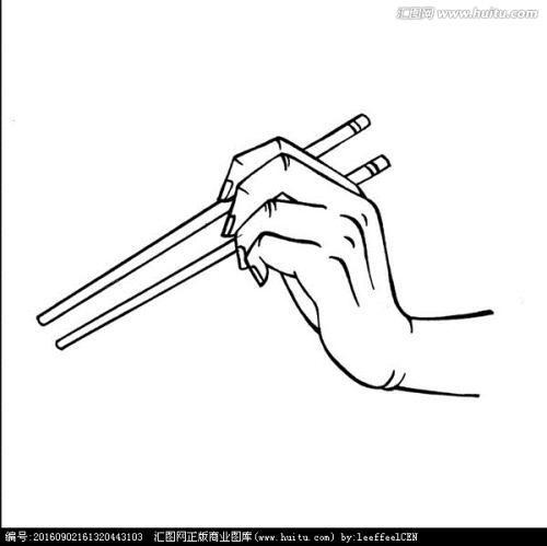 右手握筷子简笔画