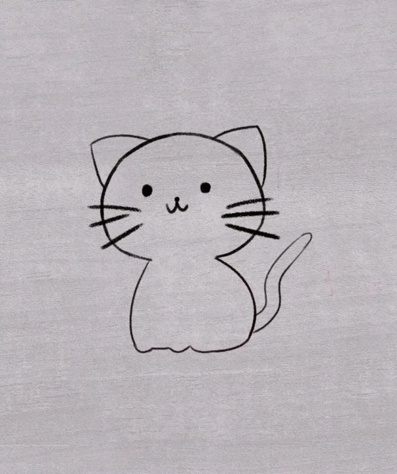 简笔画可爱小猫咪简单的