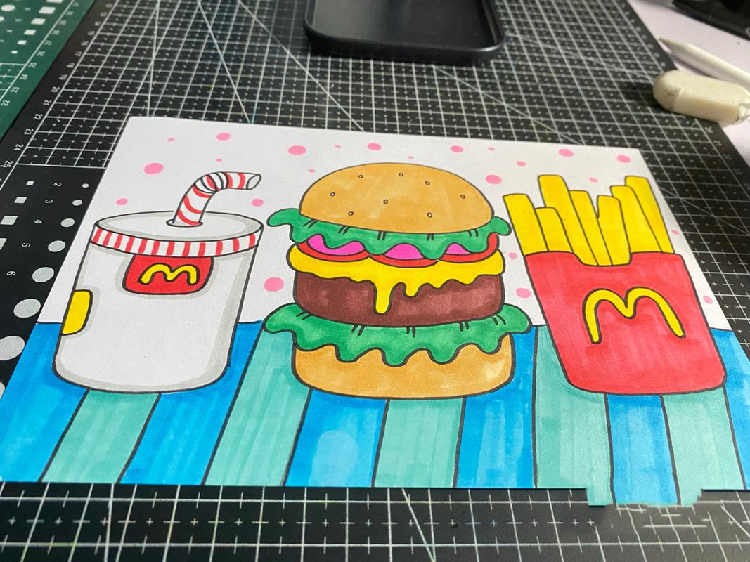 汉堡薯条可乐 儿童画 麦当劳92
