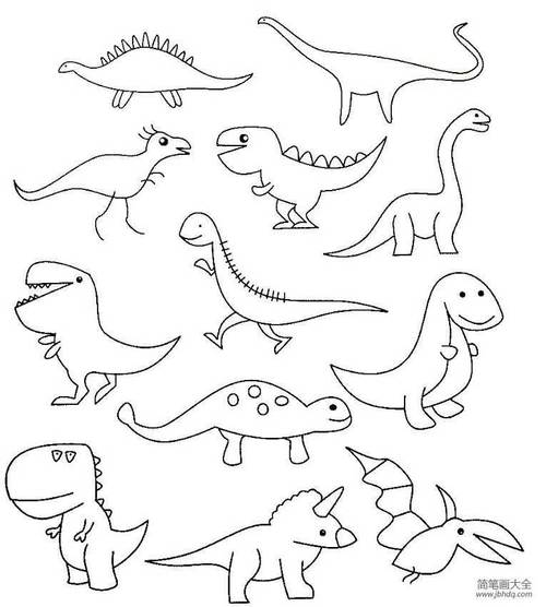 恐龙简笔画图片大全 食肉恐龙简笔画图片大全