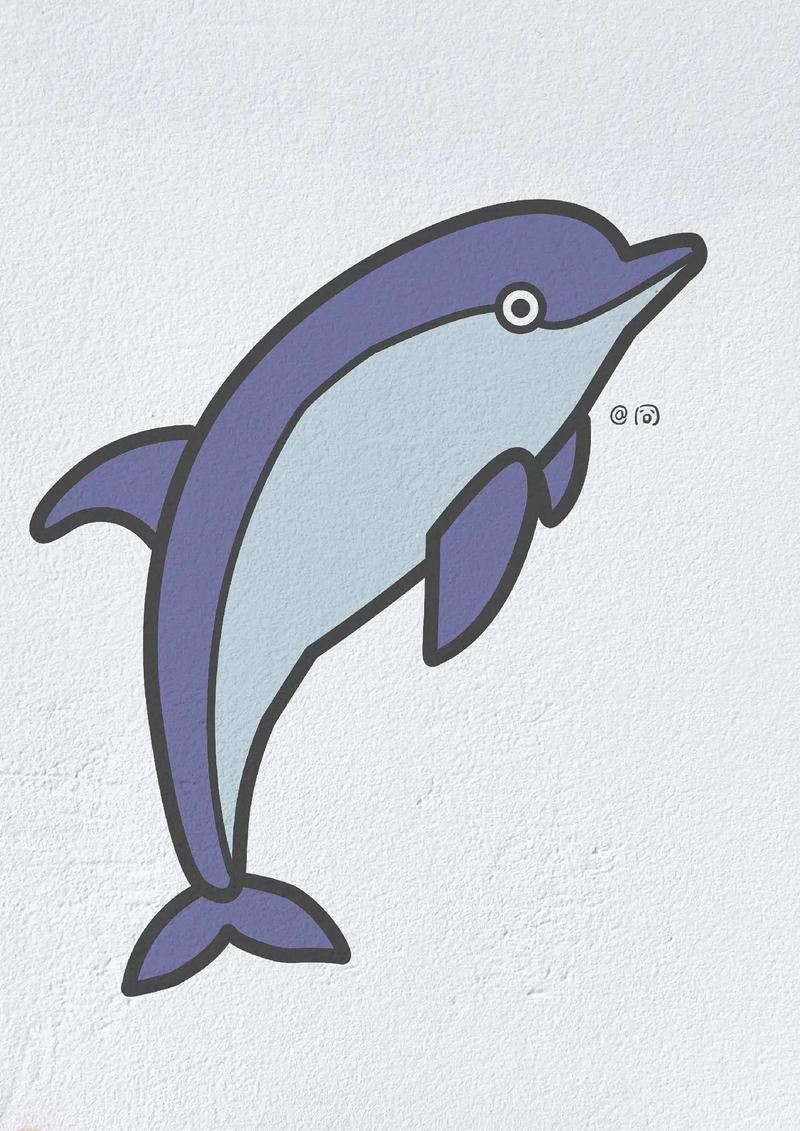 动物简笔画之可爱的小海豚