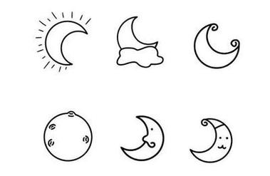 月亮变换形状简笔画