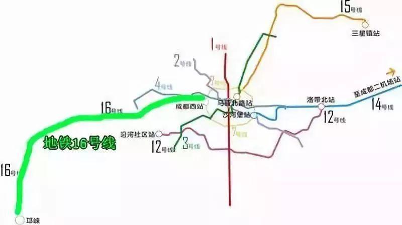 地铁16号线规划将成都西边县镇与成都中心城区连接