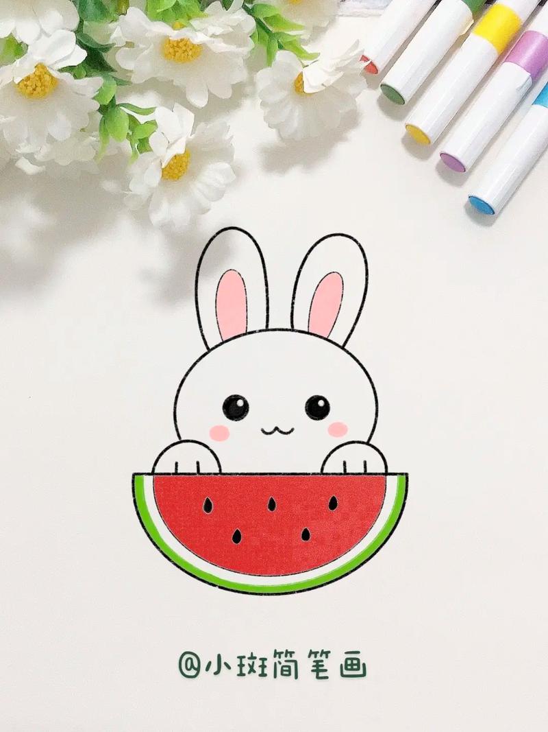 可爱的小白兔简笔画.