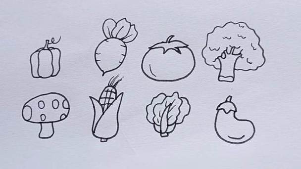 儿童简笔画蔬菜图片大全_学*啦8种蔬菜的画法简单漂亮_蔬菜简笔画