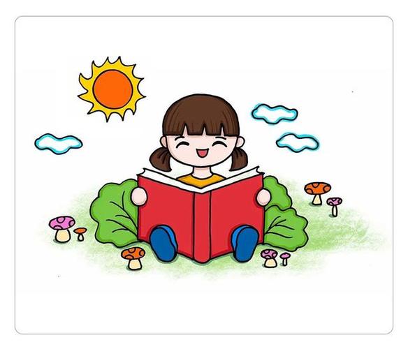 小孩看书的简笔画(简笔画看书的小孩)-桔子edu