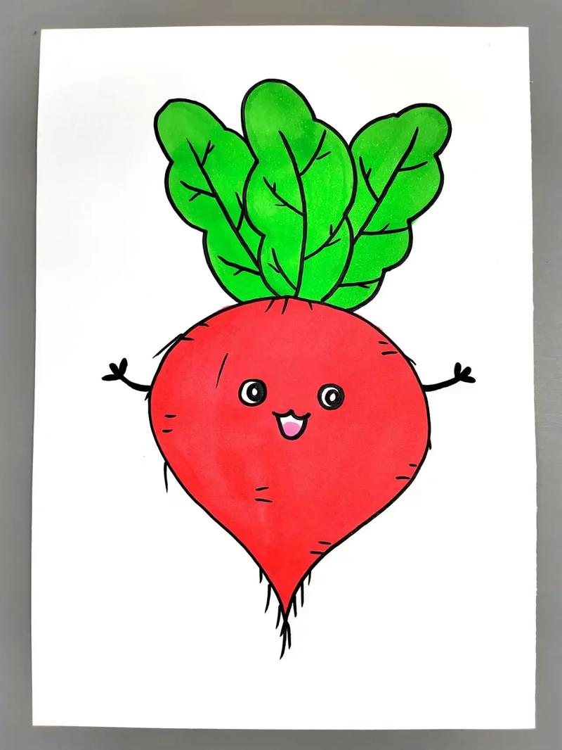 教你画可爱的大萝卜,简单又好看#萝卜简笔画 #胡萝卜简笔画  - 抖音