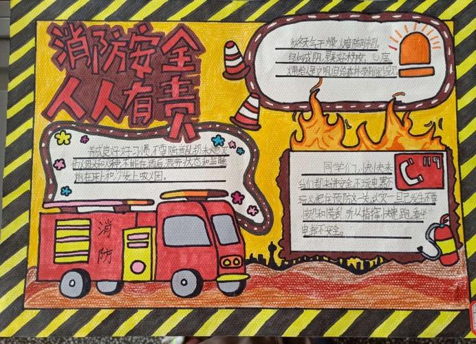 消防安全,人人有责——子长市秀延小学三年级一班手抄报展示