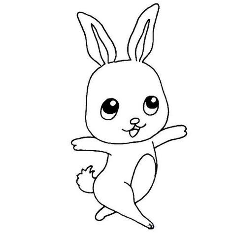 动物卡通简笔画兔子大图 简笔画图片大全-普车都