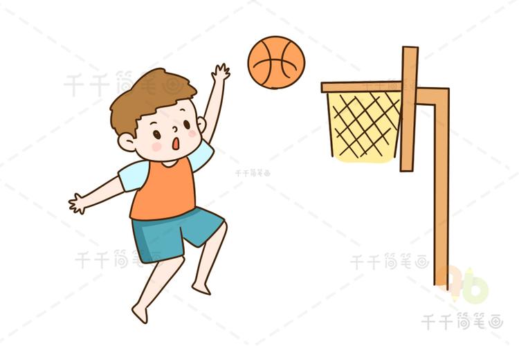 小朋友打篮球的简笔画手抄报
