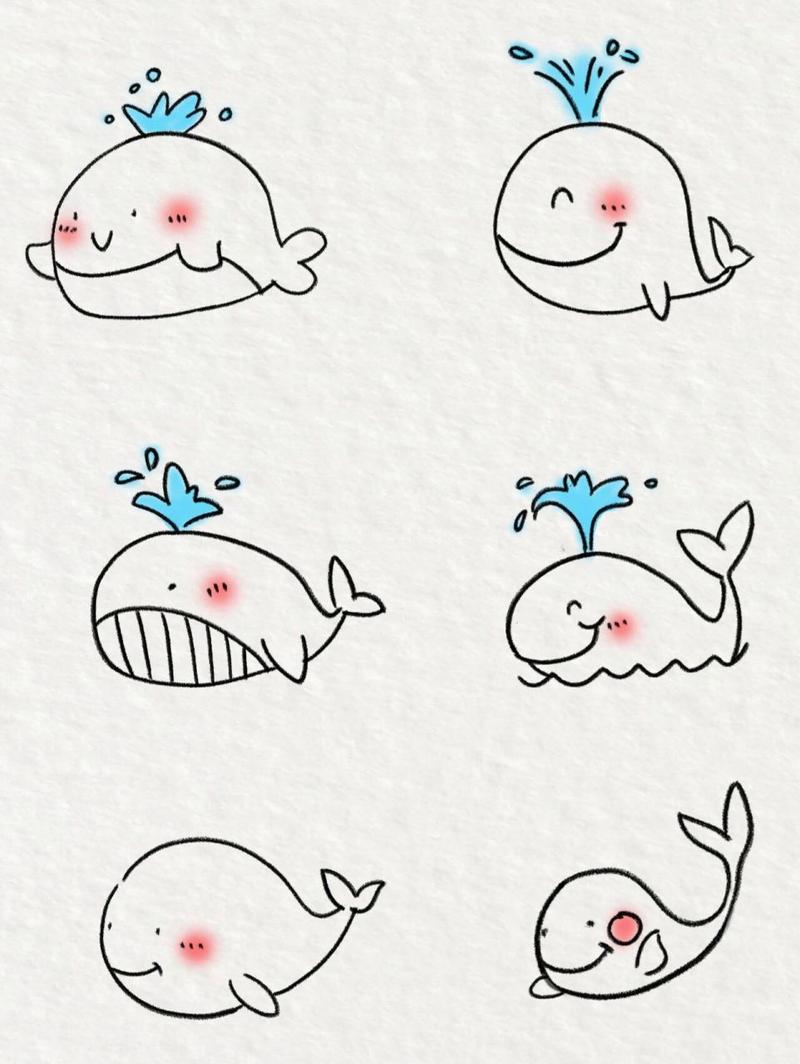 简笔画鲸鱼可爱版