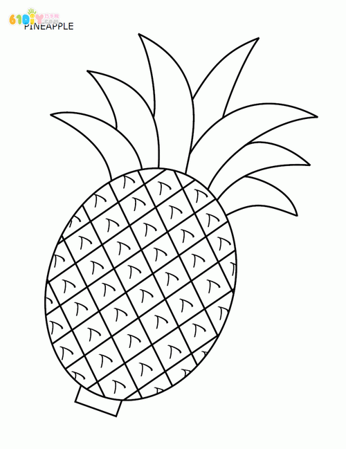 菠萝简笔画画法