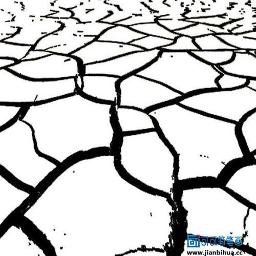 干旱的土地简笔画2大地干涸简笔画农村田地的简笔画缺水干旱简笔画