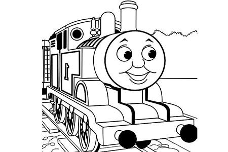 圣诞节雪中行驶的托马斯小火车_托马斯小火车-简笔画大全