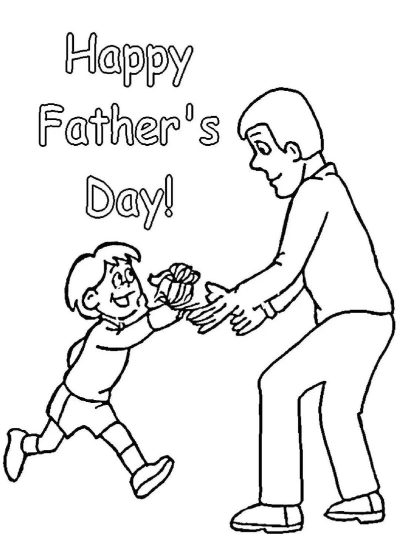 父亲节简笔画,打印出来送给爸爸 幼儿园父亲节活动小任务 亲爱的家长