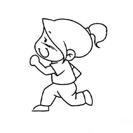 女孩跑步简笔画简单易画彩色跑步的小女孩简笔画彩色图片跑步简笔画