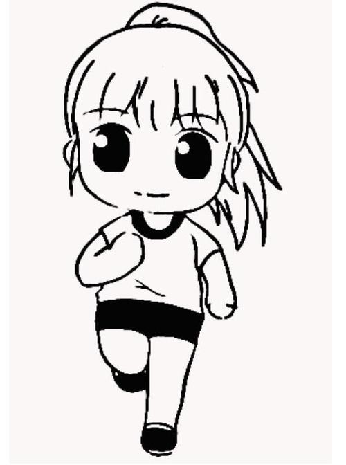 奔跑的小女孩卡通简笔画