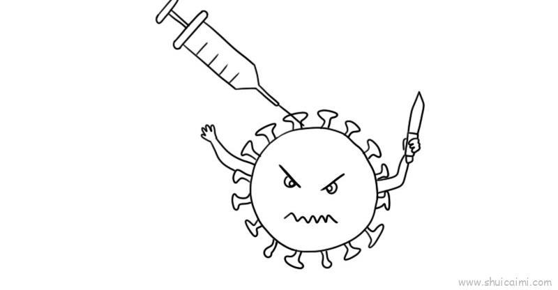 抗击病毒儿童画怎么画抗击病毒简笔画图片