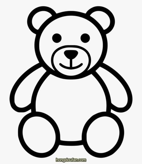 一只泰迪小熊玩具幼儿简笔画大全