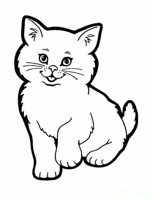 卡通动漫可爱的猫咪简笔画图片 小猫