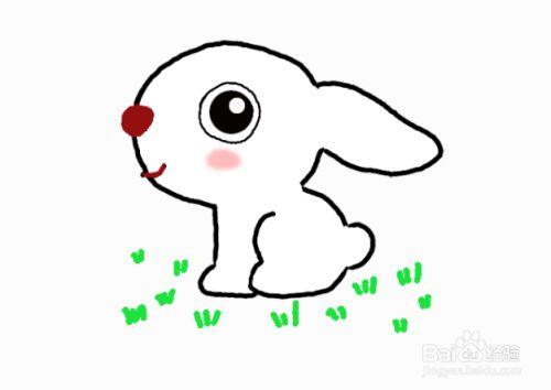 如何画一只在草地上的兔子