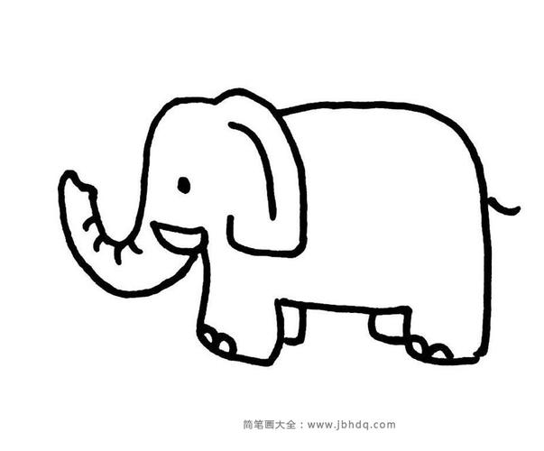 简笔画大象怎么画简单又可爱教程