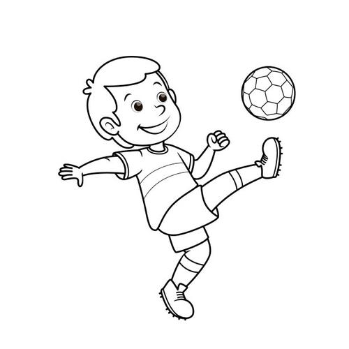 踢足球的男生简笔画图片