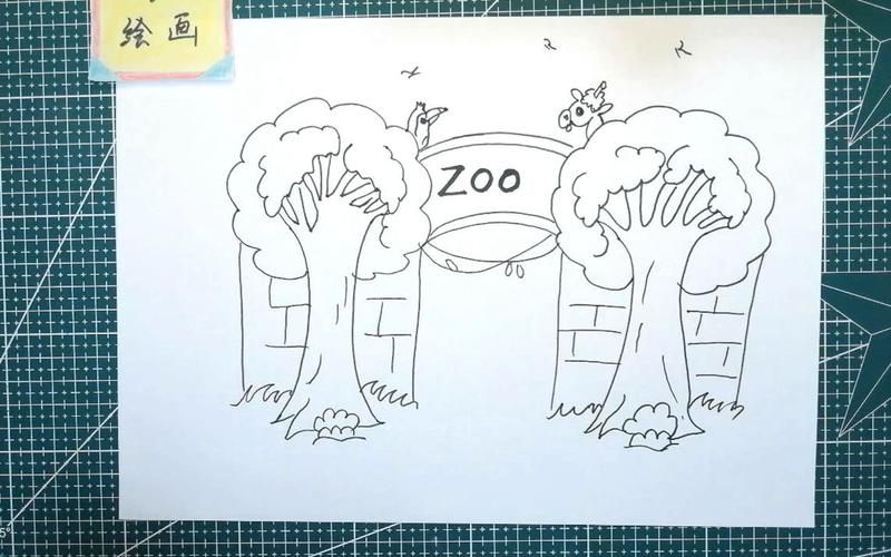动物园门口简笔画,简单易学,适合幼儿儿童绘画