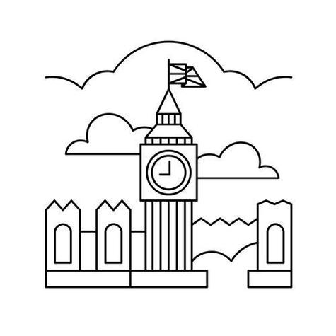 英国标志建筑简笔画