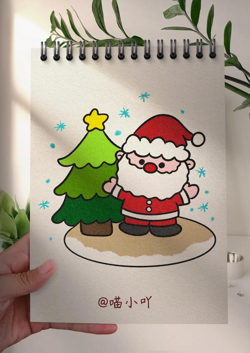 圣诞老人简笔画.圣诞节快到了,让我们一起画一个圣诞老人吧#圣 - 抖音