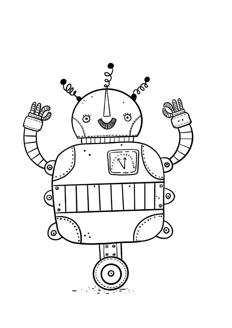 可可爱爱机器人.#简笔画 #抖音图文扶持计划 #春日图文伙伴 - 抖音