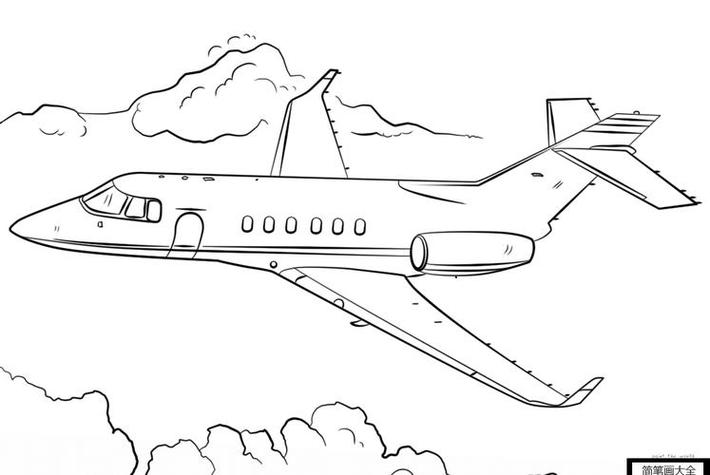 喷气式飞机的简笔画图片