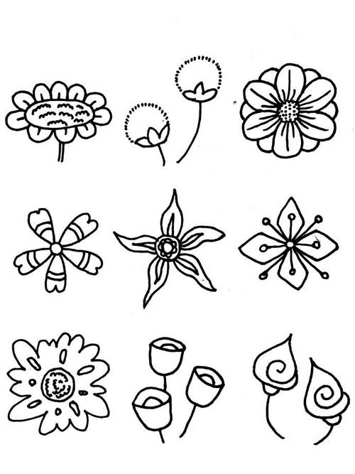 最全最简单的小花朵简笔画,手账手抄报必备,全在这了……花朵简笔画