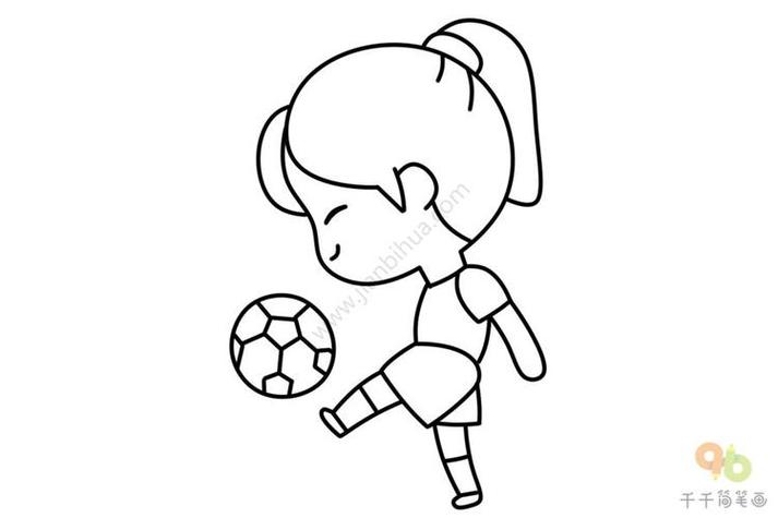 女运动员简笔画热爱足球的女运动员简笔画简笔画足球女孩简笔画足球