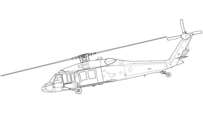 直升机简笔画黑鹰直升机简笔画图片