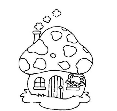 蘑菇房子卡通简笔画图片大全