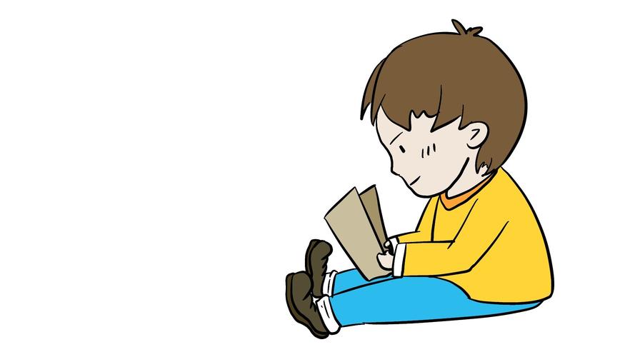坐着看书的小男生简笔画 坐着看书的小男生的简笔画-养娃家