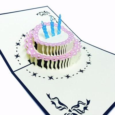 生日折叠贺卡立体蛋糕 简单